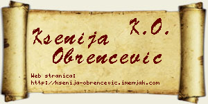 Ksenija Obrenčević vizit kartica
